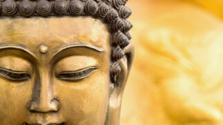 Detail of statue of Buddha.