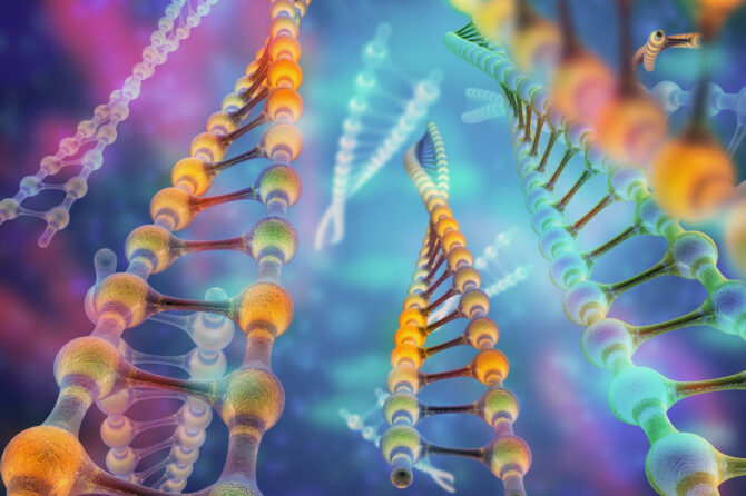 Drawing of DNA helix.