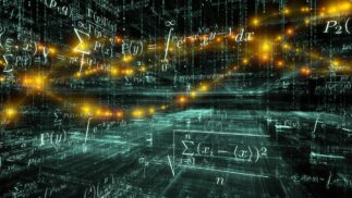 Math equations on a futuristic background.