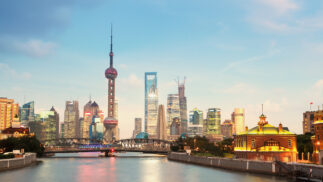 Skyline view of Shanghai, China.