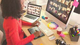 Creative professional editing photos.